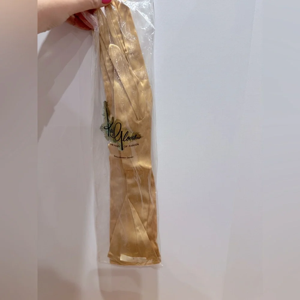 Vintage Kay gloves champagne Gold Satin Gloves 1950s/60s made in Germany